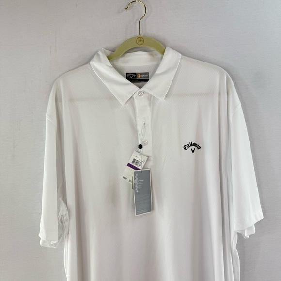 Callaway Men's White Opti-Series Polo Style Golf Shirt NWT - Picture 2 of 9